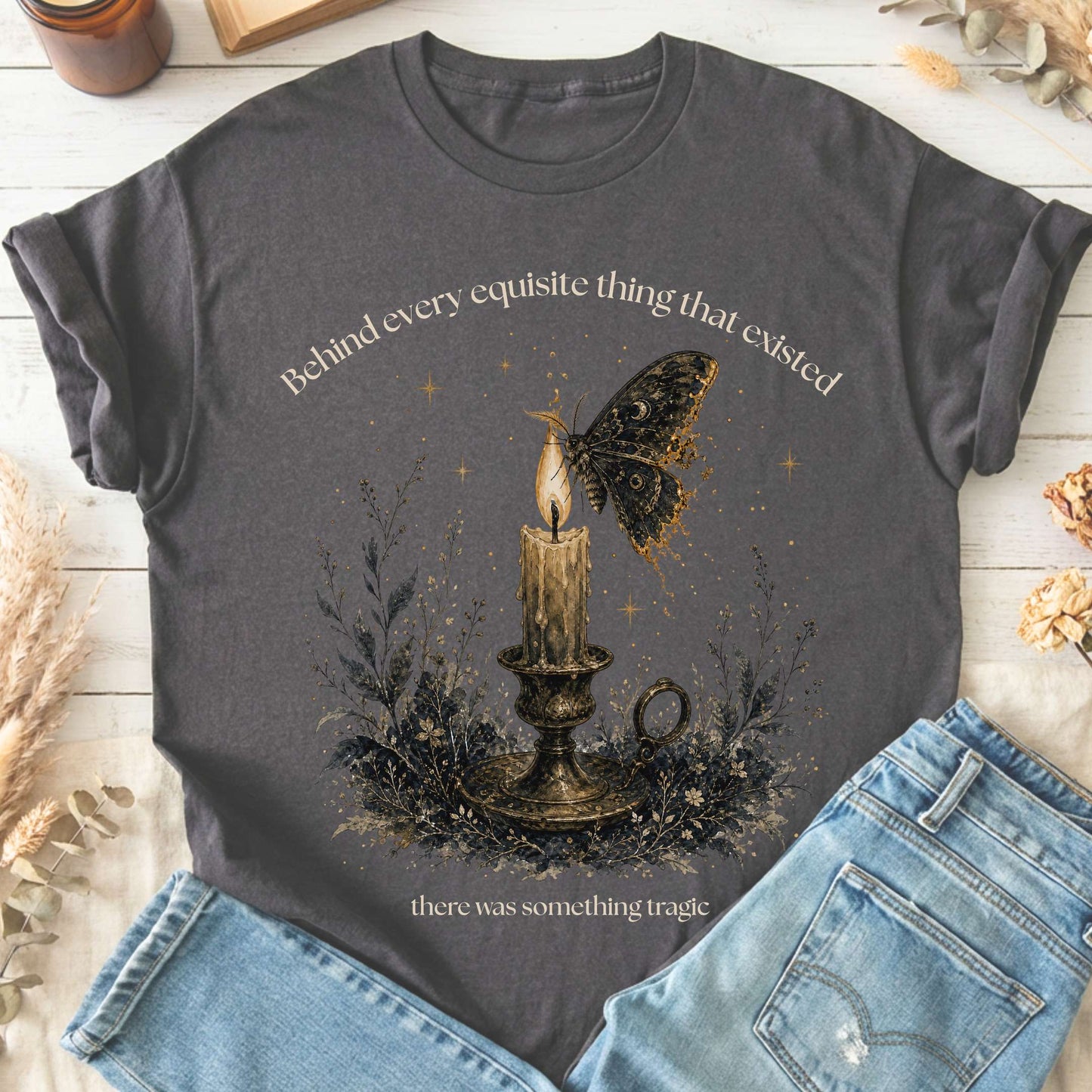 Behind Every Exquisite Thing Dorian Gray Oscar Wilde Literary T-Shirt