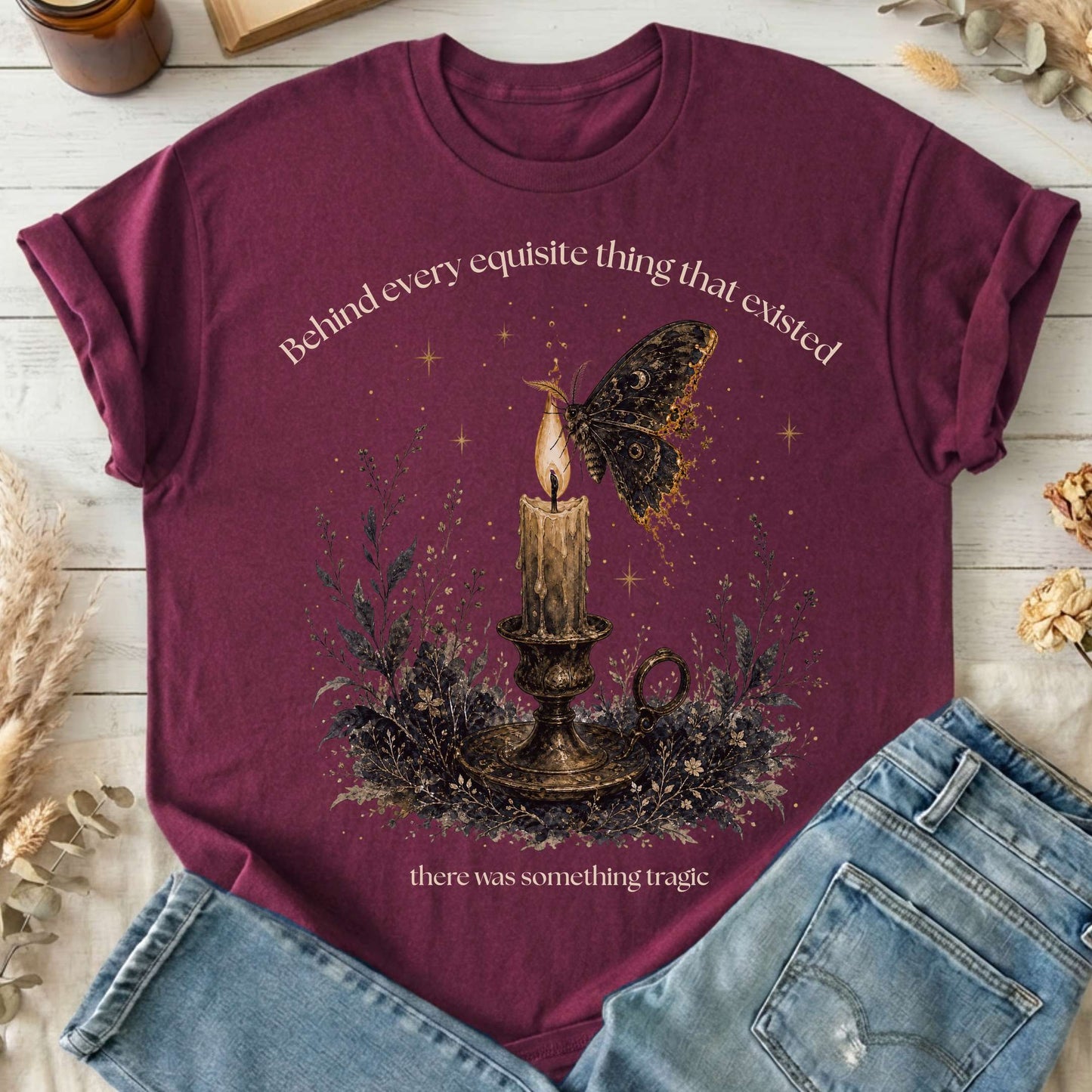 Behind Every Exquisite Thing Dorian Gray Oscar Wilde Literary T-Shirt