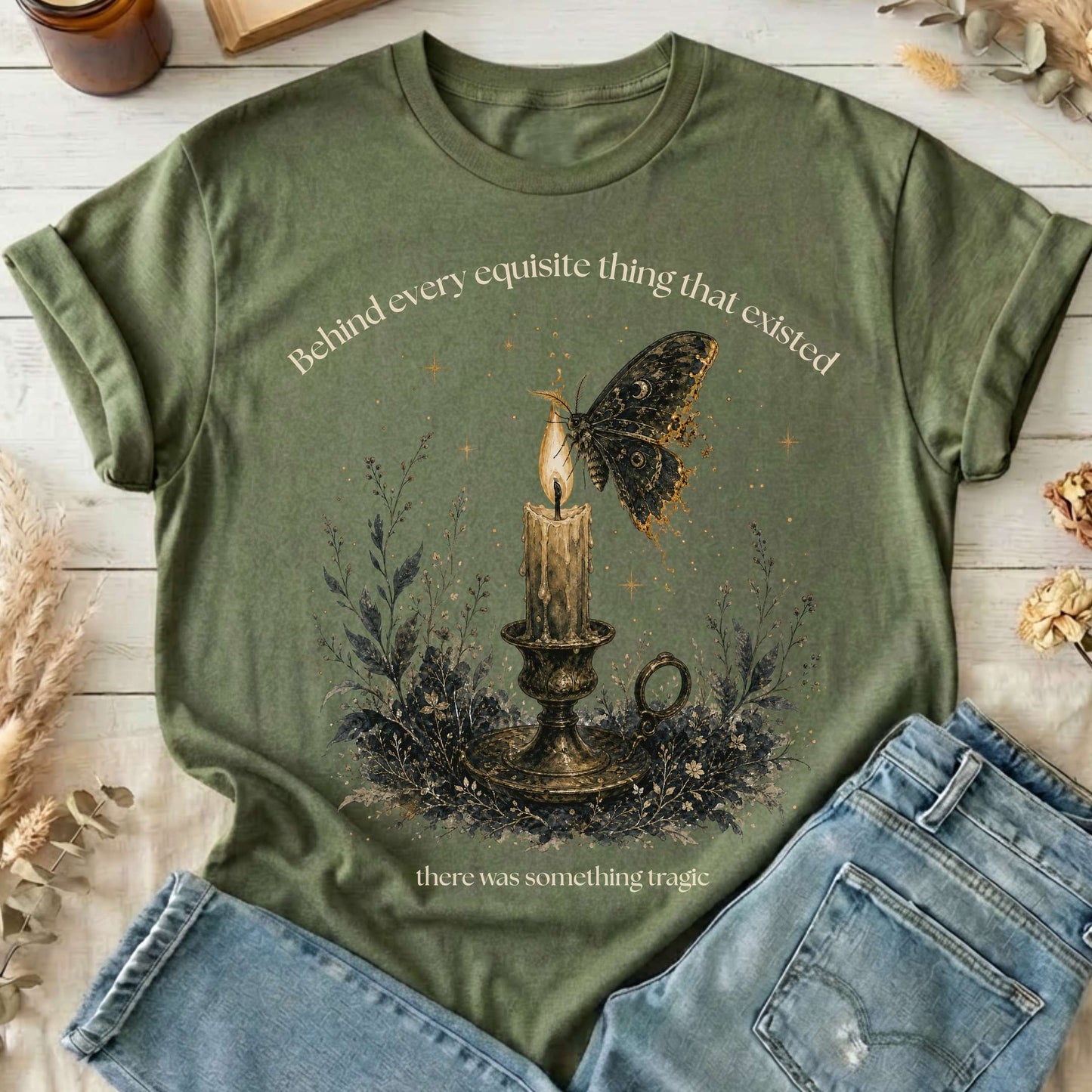 Behind Every Exquisite Thing Dorian Gray Oscar Wilde Literary T-Shirt