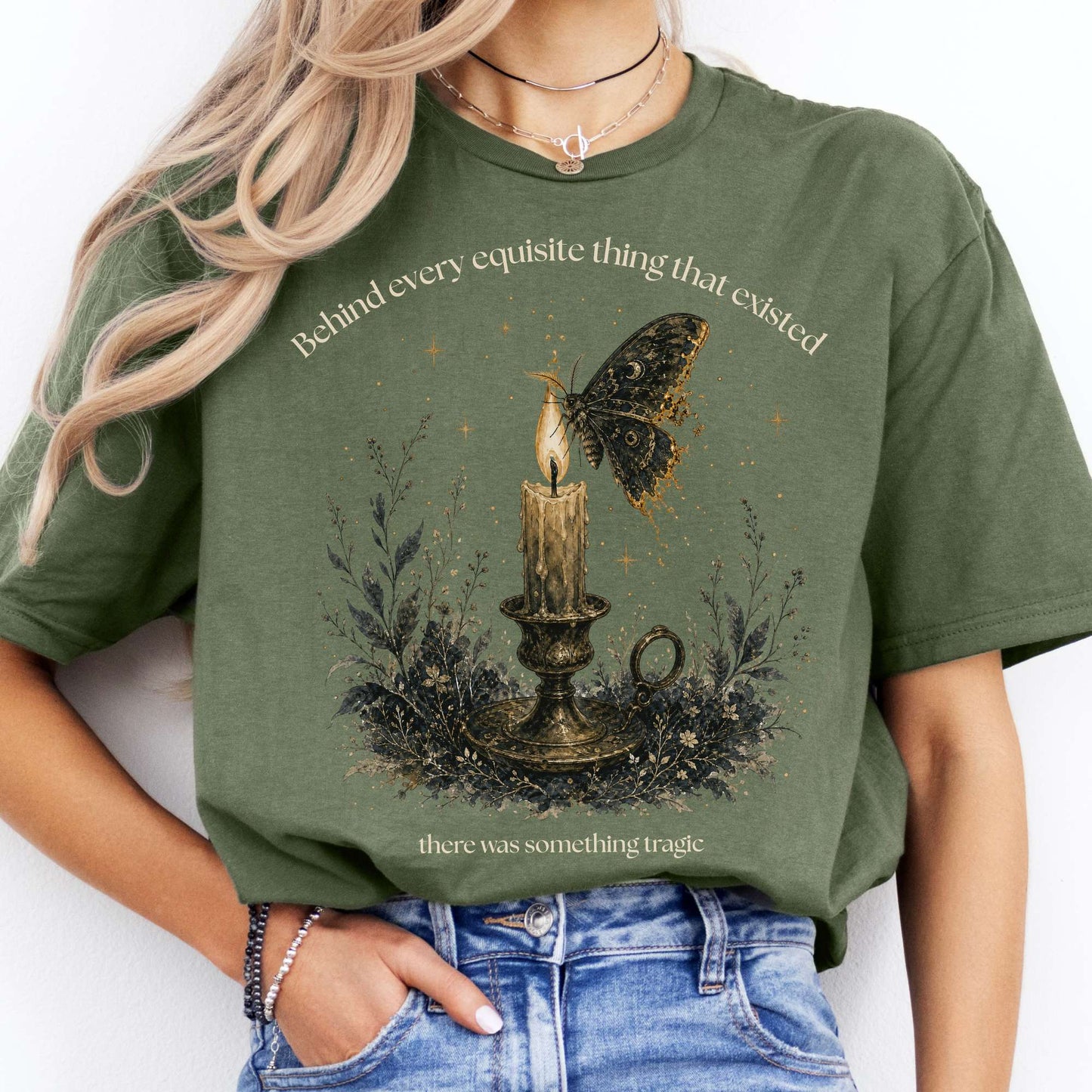 Behind Every Exquisite Thing Dorian Gray Oscar Wilde Literary T-Shirt