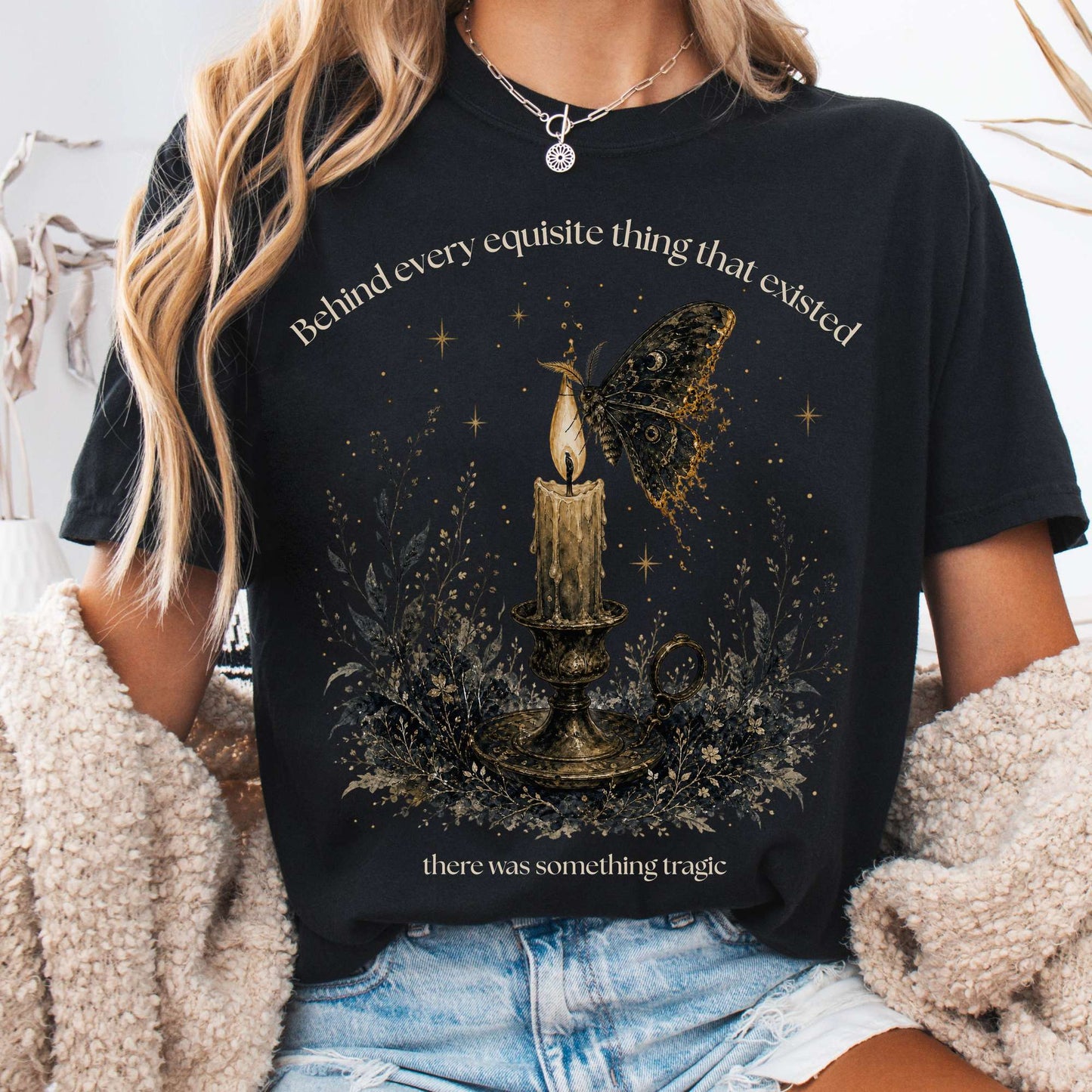 Behind Every Exquisite Thing Dorian Gray Oscar Wilde Literary T-Shirt