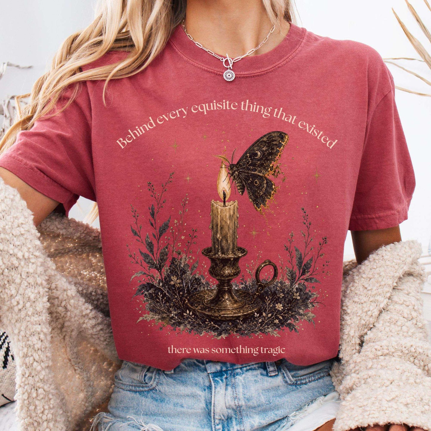 Behind Every Exquisite Thing Dorian Gray Oscar Wilde Literary T-Shirt
