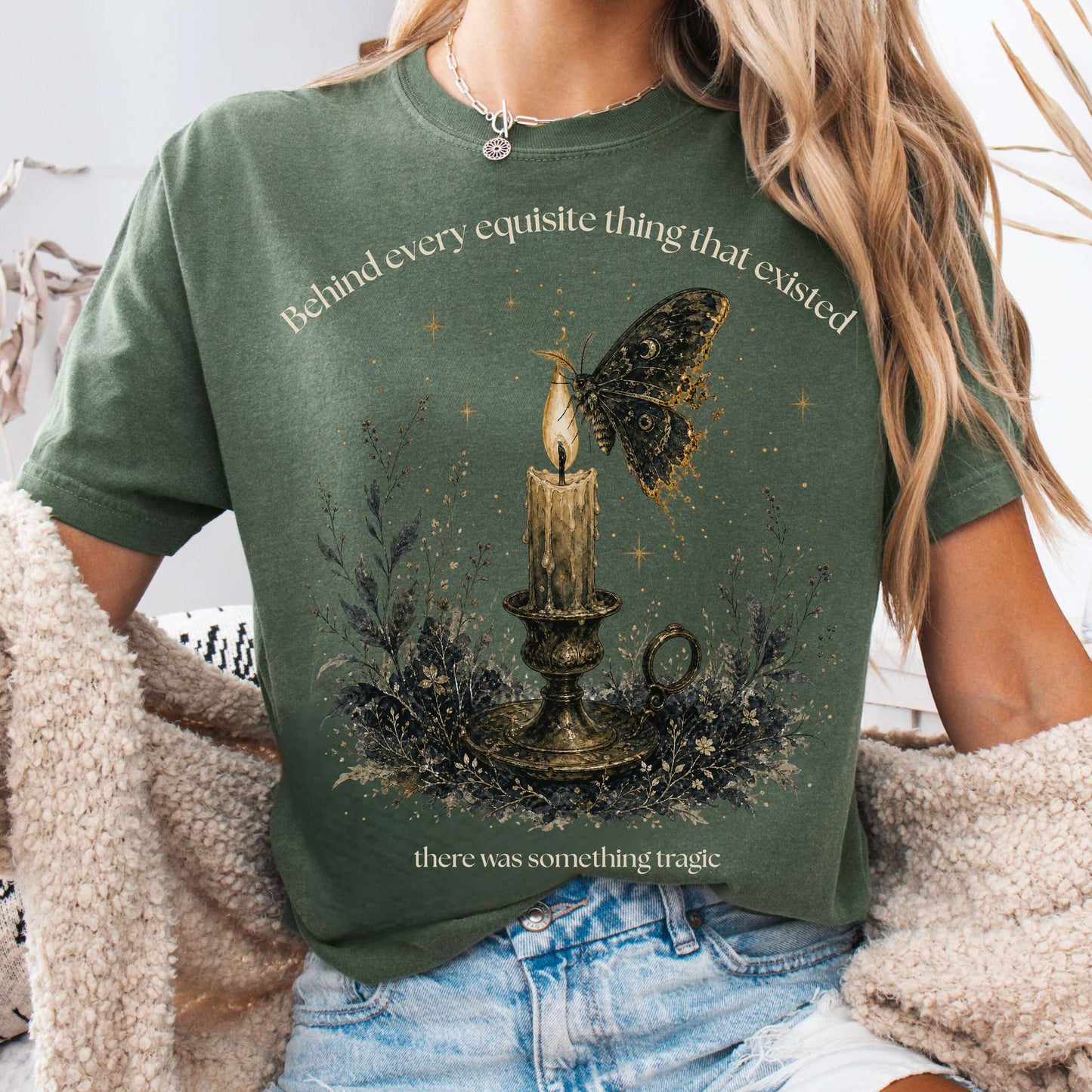 Behind Every Exquisite Thing Dorian Gray Oscar Wilde Literary T-Shirt