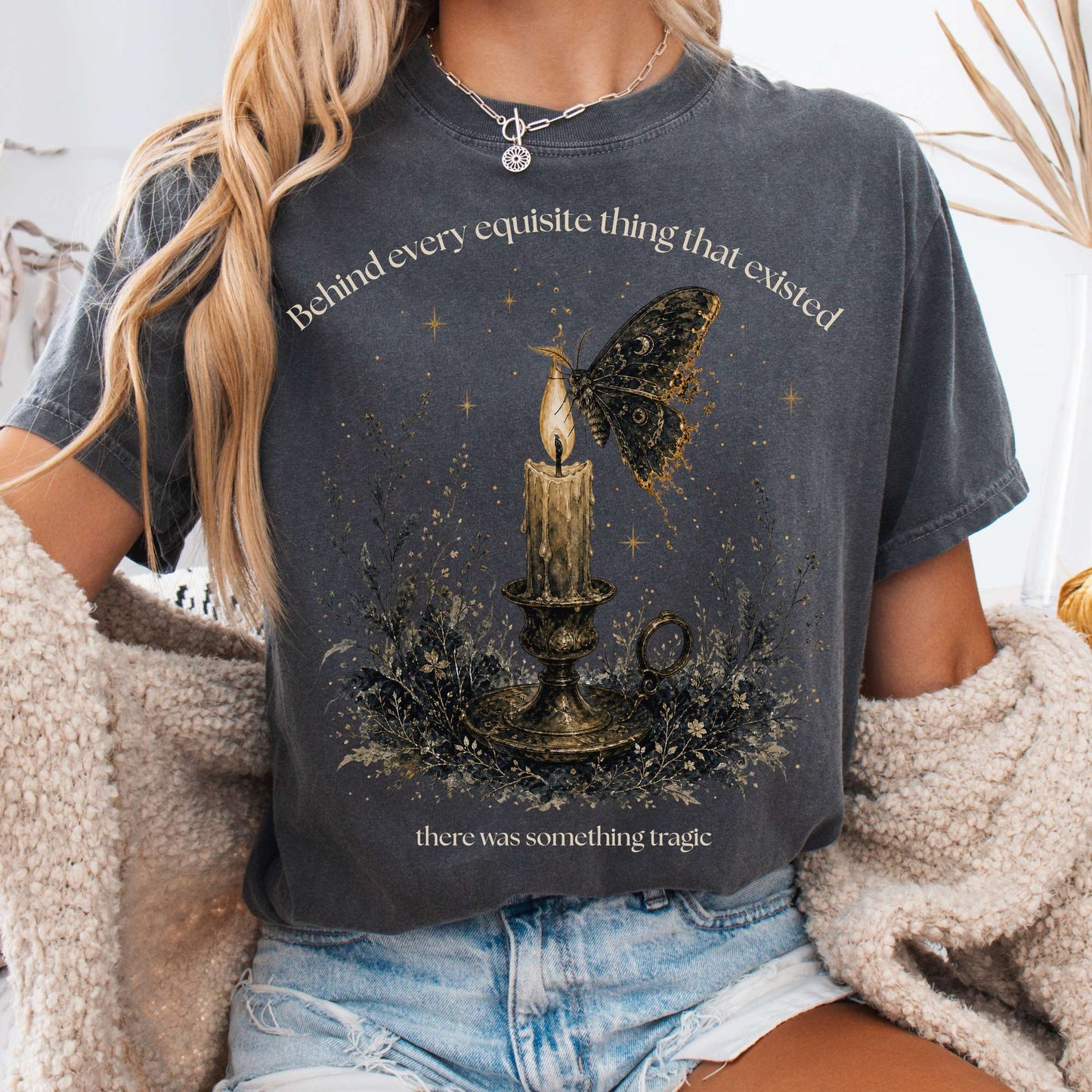 Behind Every Exquisite Thing Dorian Gray Oscar Wilde Literary T-Shirt