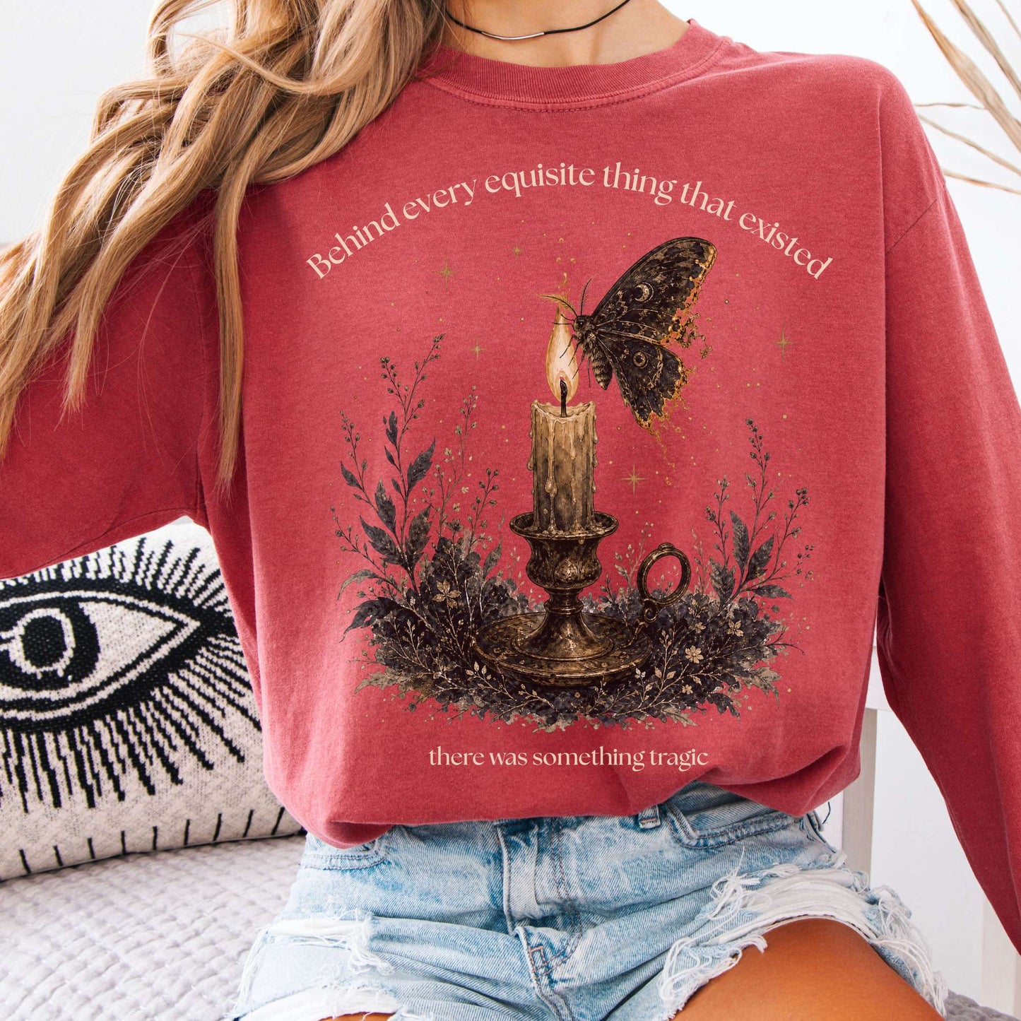 Behind Every Exquisite Thing Dorian Gray Oscar Wilde Literary Long Sleeve