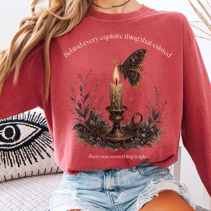 Behind Every Exquisite Thing Dorian Gray Oscar Wilde Literary Long Sleeve