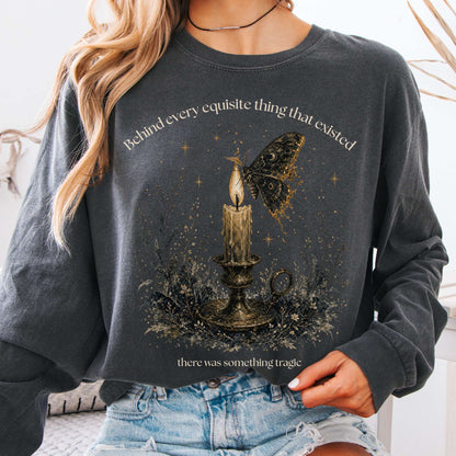 Behind Every Exquisite Thing Dorian Gray Oscar Wilde Literary Long Sleeve