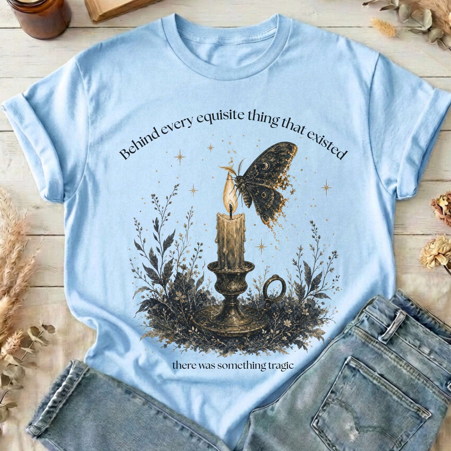 Behind Every Exquisite Thing Dorian Gray Oscar Wilde Literary T-Shirt