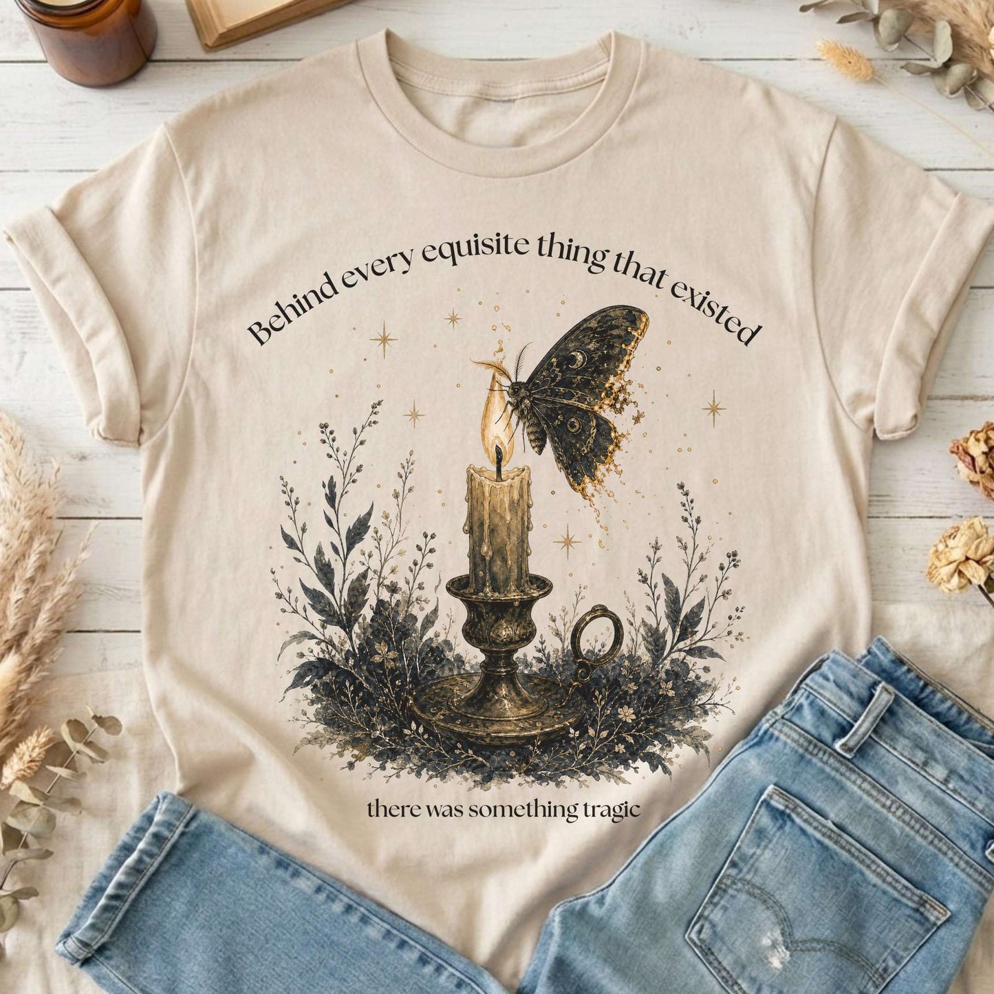 Behind Every Exquisite Thing Dorian Gray Oscar Wilde Literary T-Shirt
