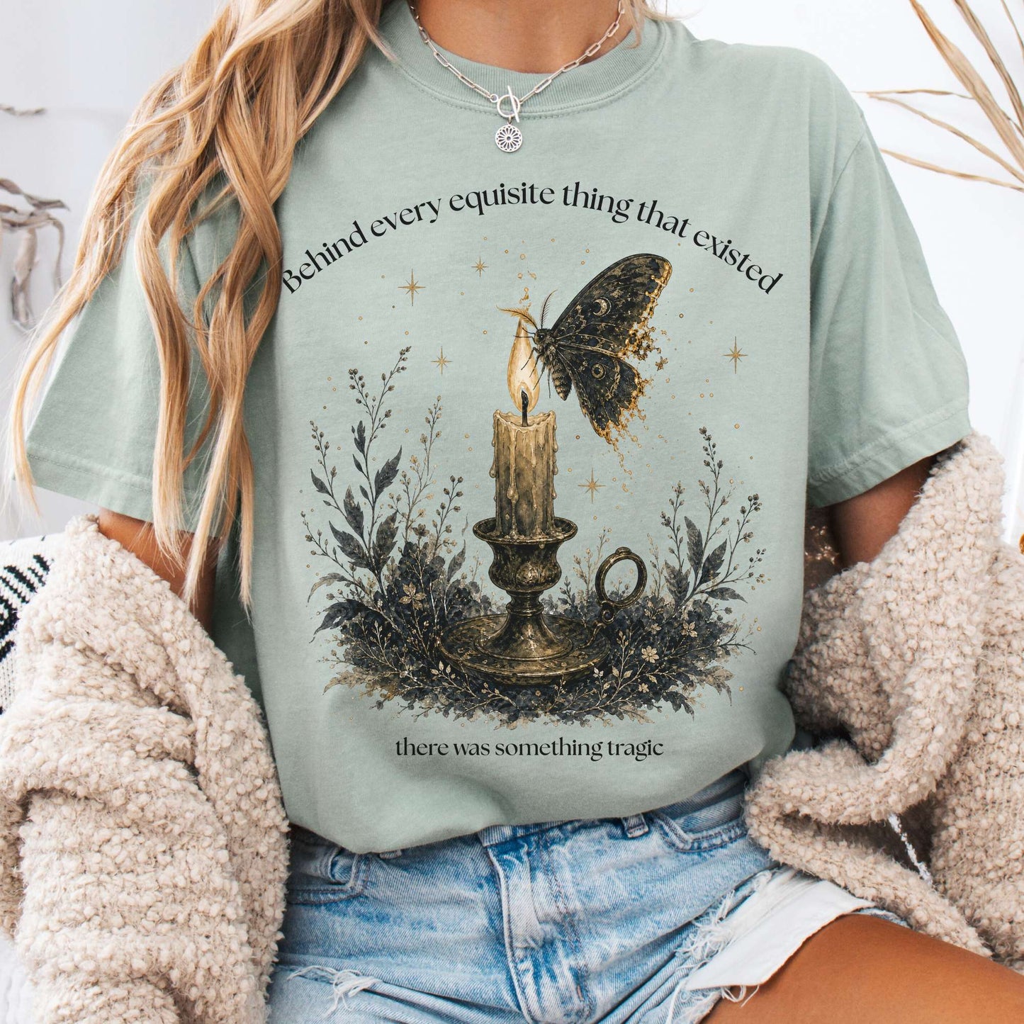 Behind Every Exquisite Thing Dorian Gray Oscar Wilde Literary T-Shirt