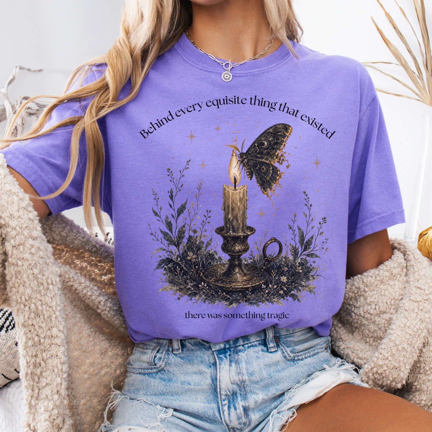 Behind Every Exquisite Thing Dorian Gray Oscar Wilde Literary T-Shirt