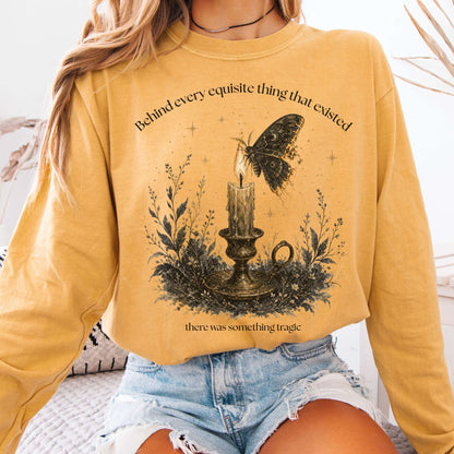 Behind Every Exquisite Thing Dorian Gray Oscar Wilde Literary Long Sleeve