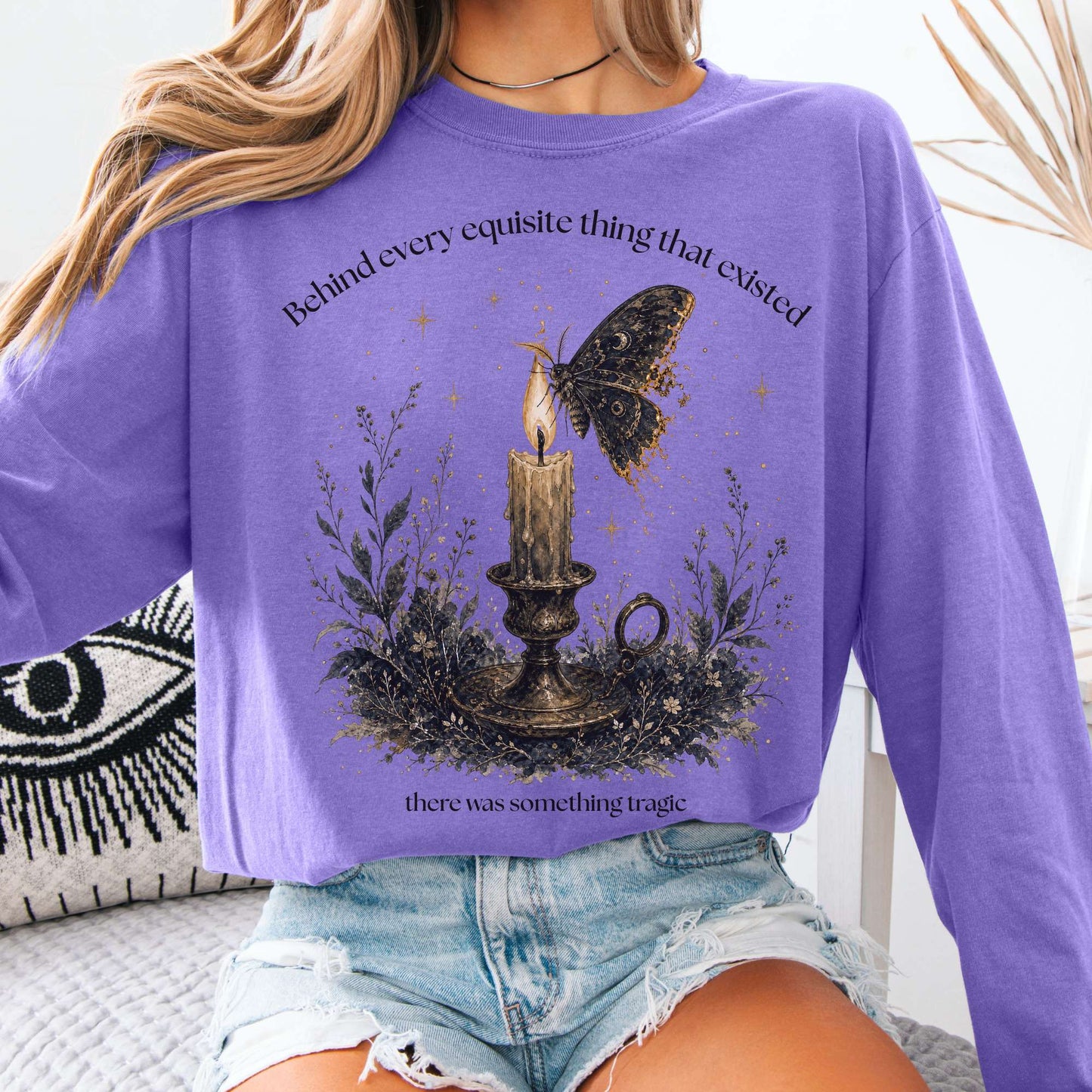 Behind Every Exquisite Thing Dorian Gray Oscar Wilde Literary Long Sleeve