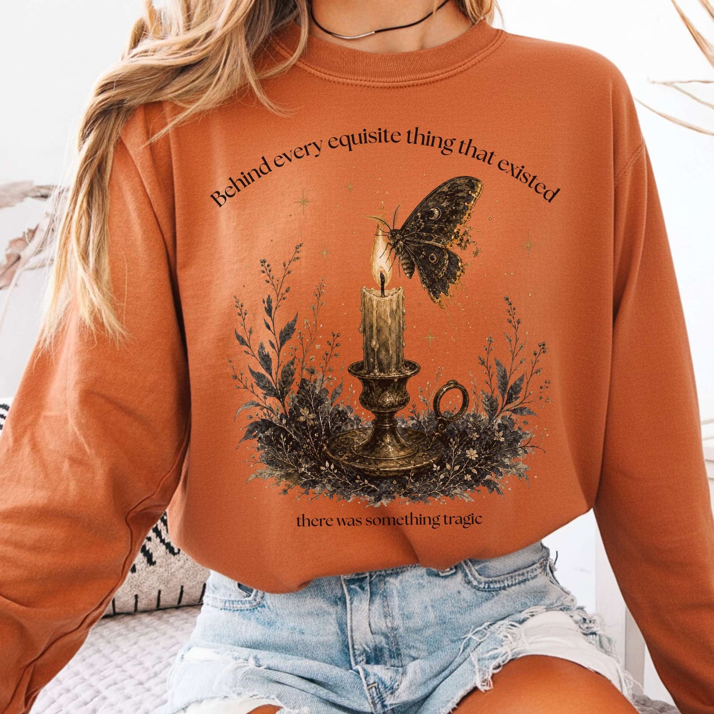 Behind Every Exquisite Thing Dorian Gray Oscar Wilde Literary Long Sleeve