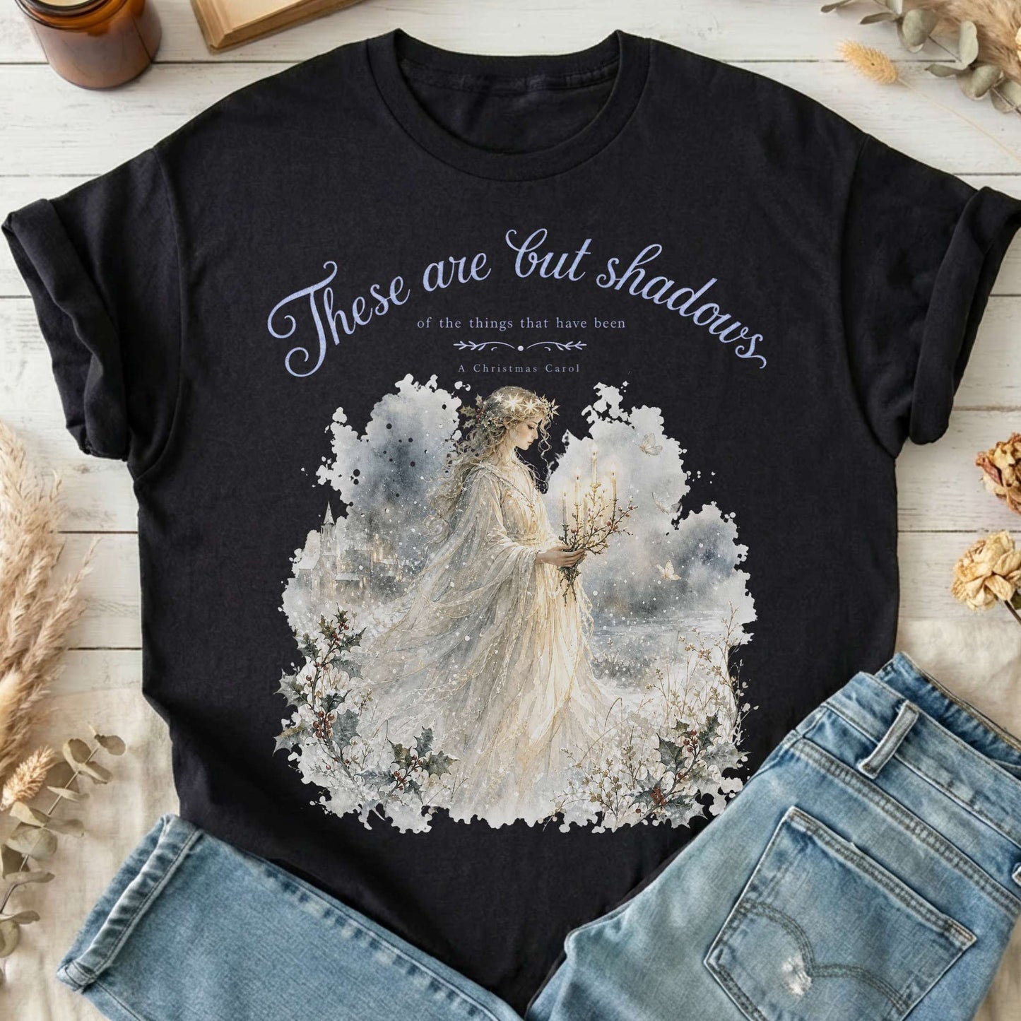 These Are But Shadows A Christmas Carol Charles Dickens Literary T-Shirt