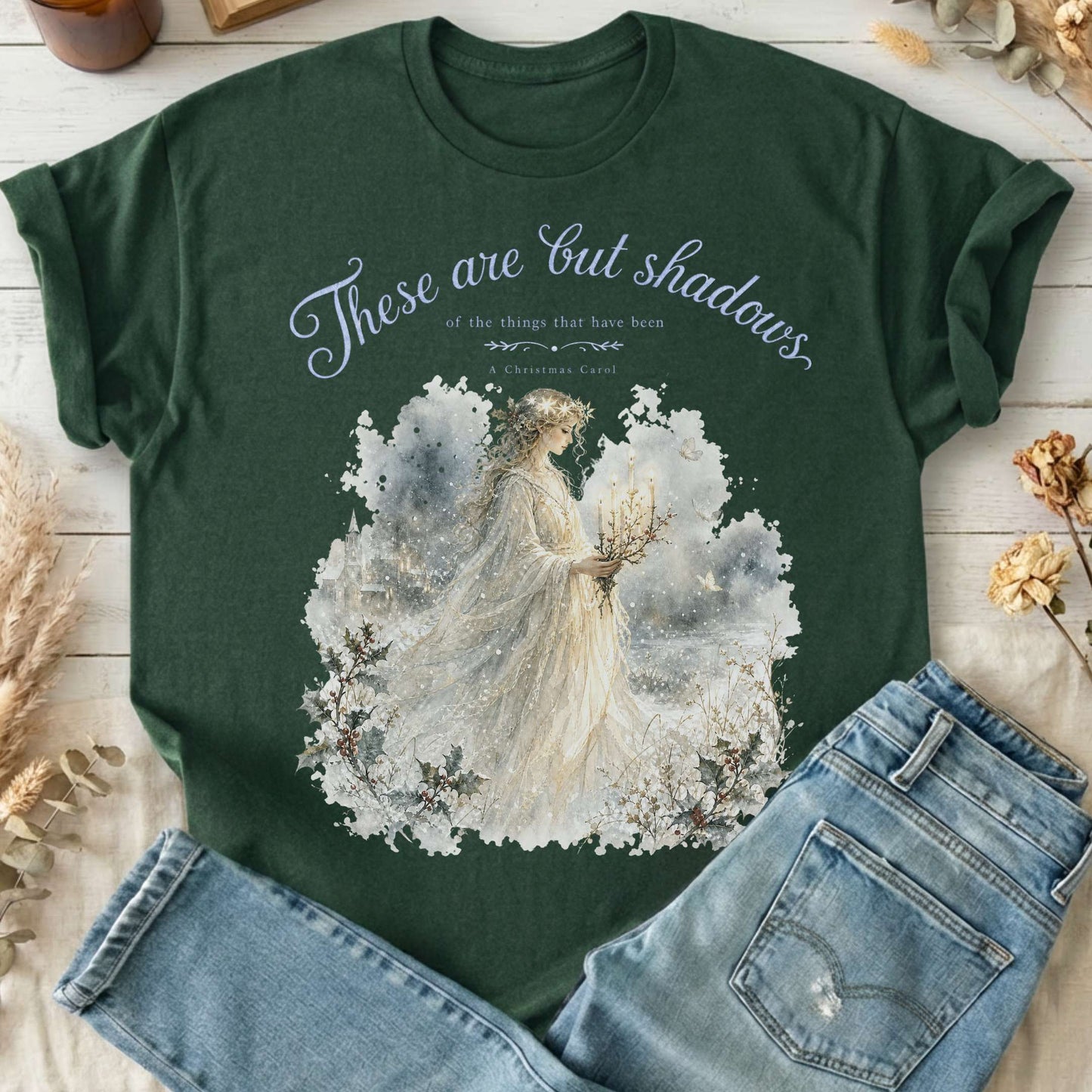 These Are But Shadows A Christmas Carol Charles Dickens Literary T-Shirt