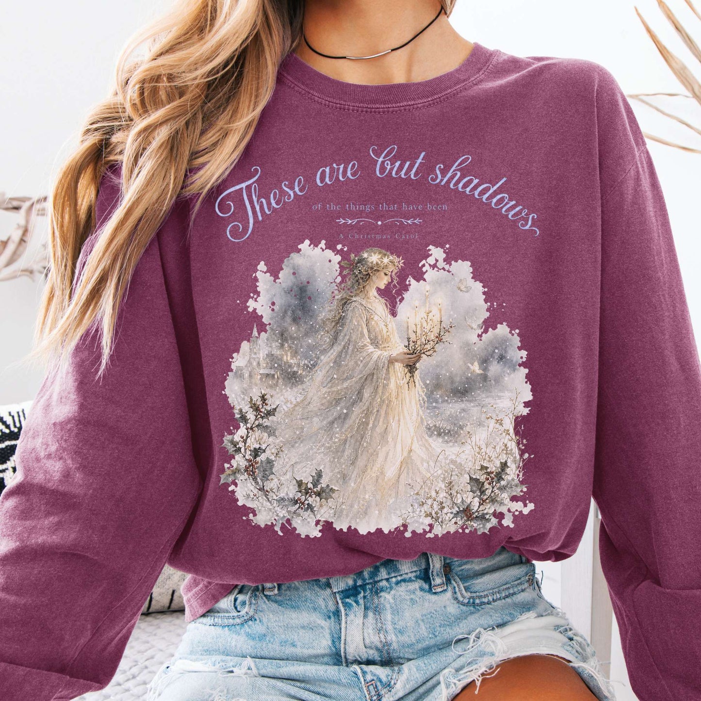 These Are But Shadows A Christmas Carol Charles Dickens Literary Long Sleeve