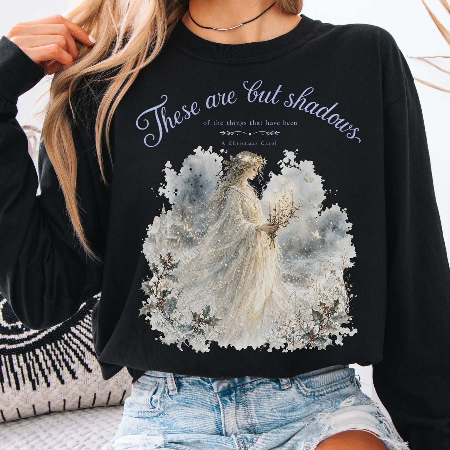 These Are But Shadows A Christmas Carol Charles Dickens Literary Long Sleeve