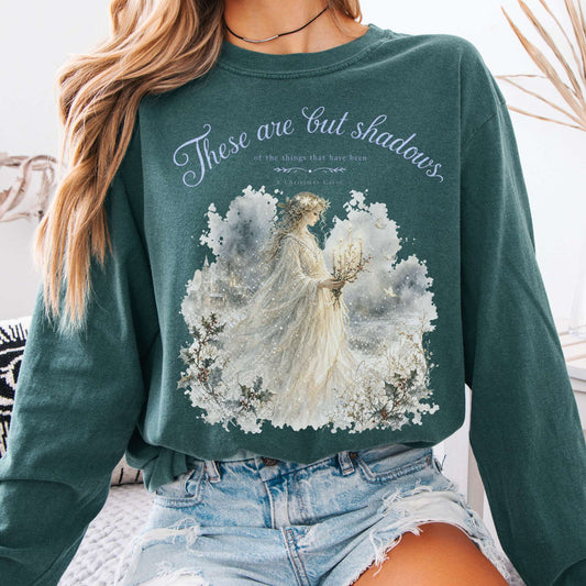 These Are But Shadows A Christmas Carol Charles Dickens Literary Long Sleeve
