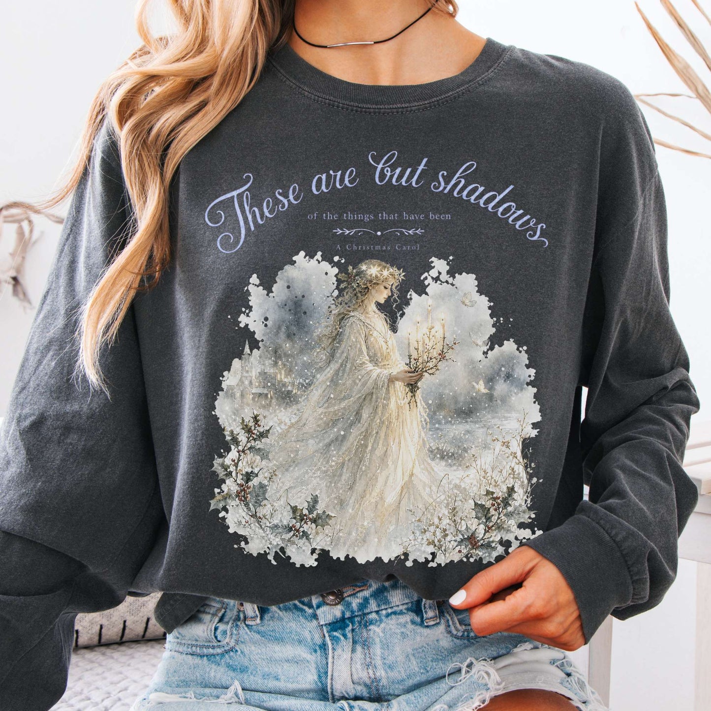These Are But Shadows A Christmas Carol Charles Dickens Literary Long Sleeve