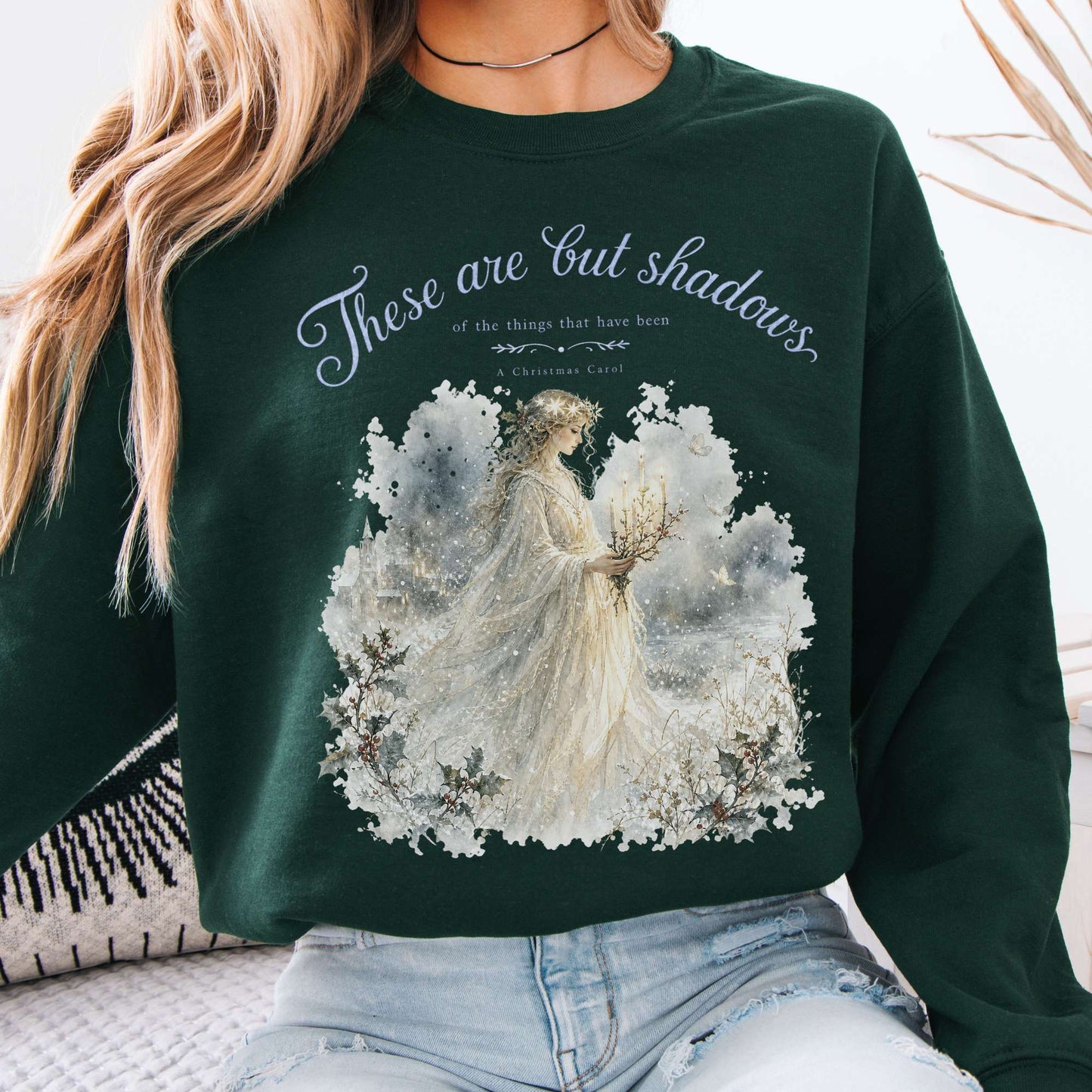 These Are But Shadows A Christmas Carol Charles Dickens Literary Crewneck Sweatshirt