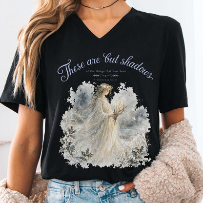 These Are But Shadows A Christmas Carol Charles Dickens Literary V-Neck