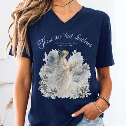 These Are But Shadows A Christmas Carol Charles Dickens Literary V-Neck