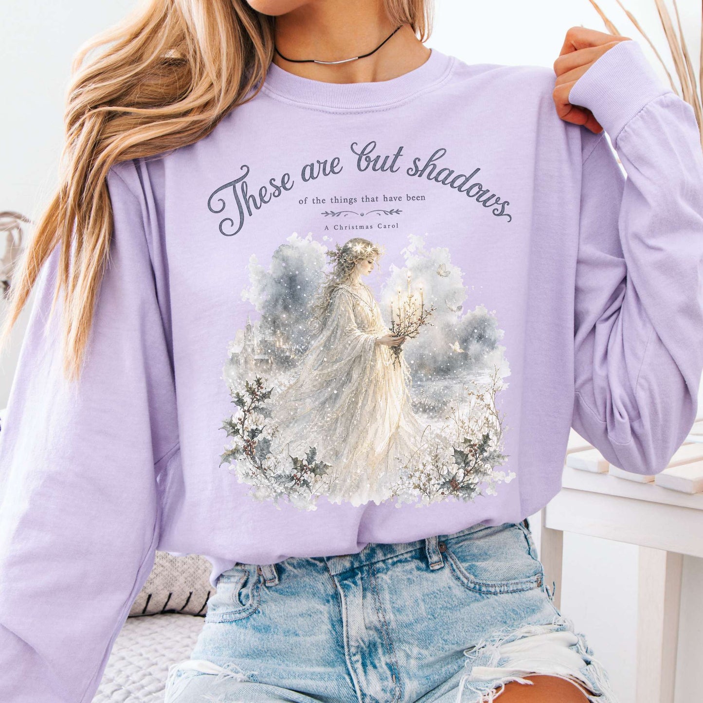 These Are But Shadows A Christmas Carol Charles Dickens Literary Long Sleeve