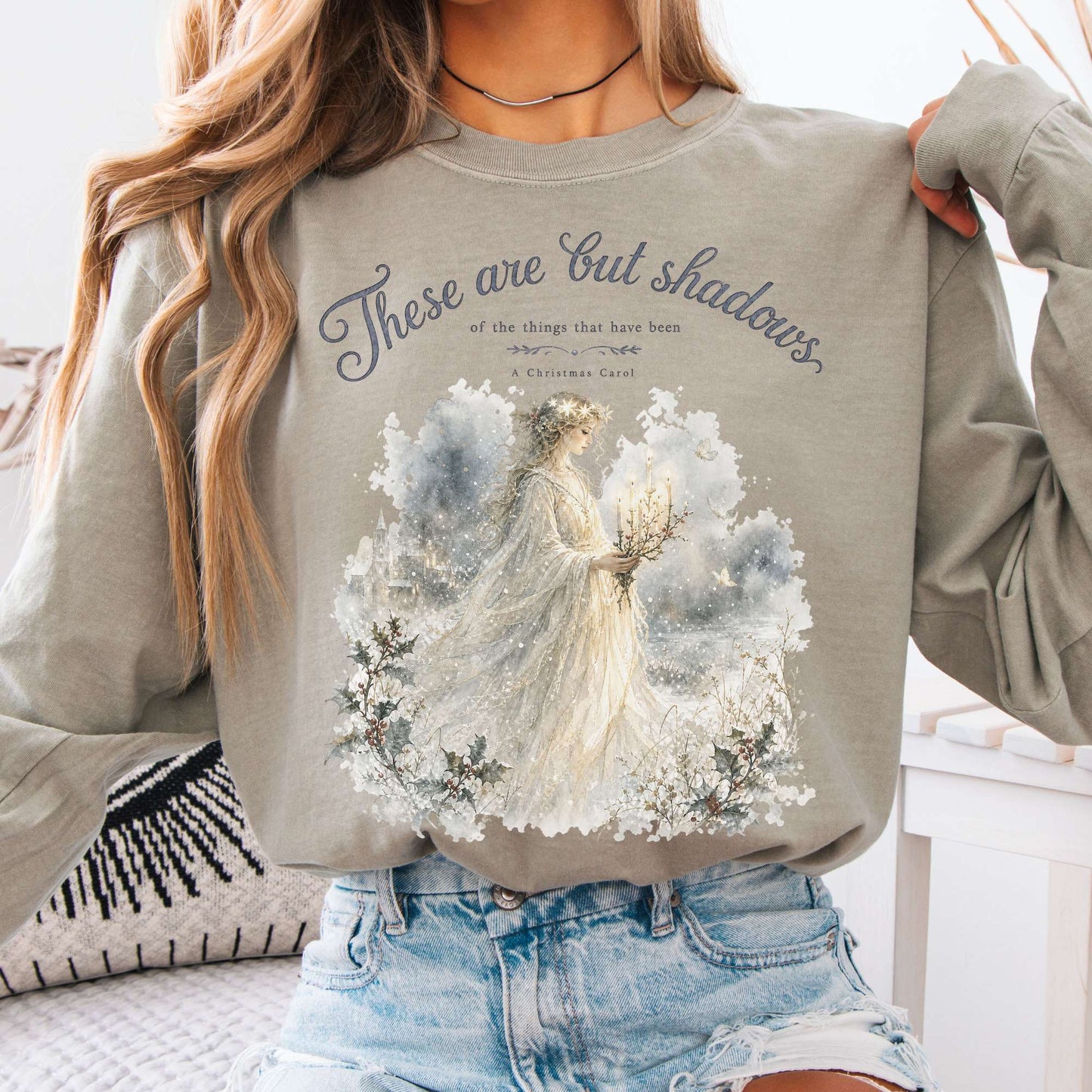 These Are But Shadows A Christmas Carol Charles Dickens Literary Long Sleeve