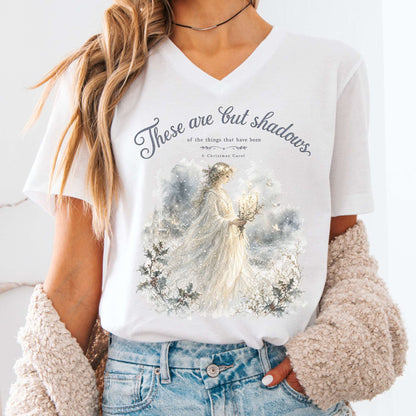 These Are But Shadows A Christmas Carol Charles Dickens Literary V-Neck