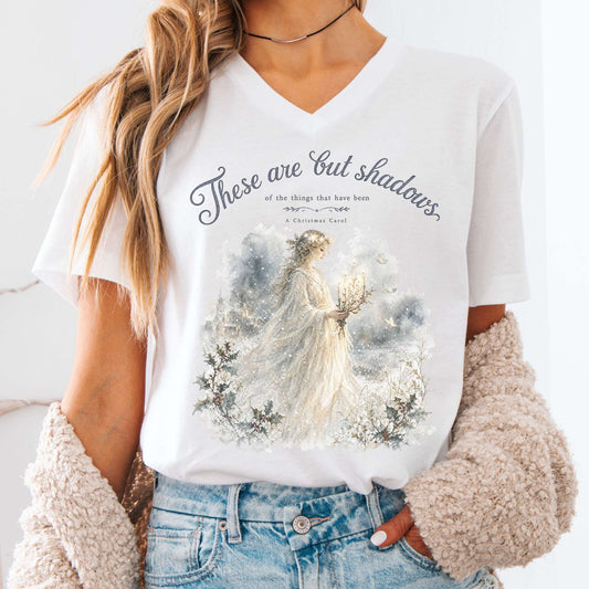 These Are But Shadows A Christmas Carol Charles Dickens Literary V-Neck