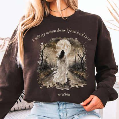 The Woman In White Wilkie Collins Literary Crewneck Sweatshirt