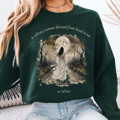 The Woman In White Wilkie Collins Literary Crewneck Sweatshirt