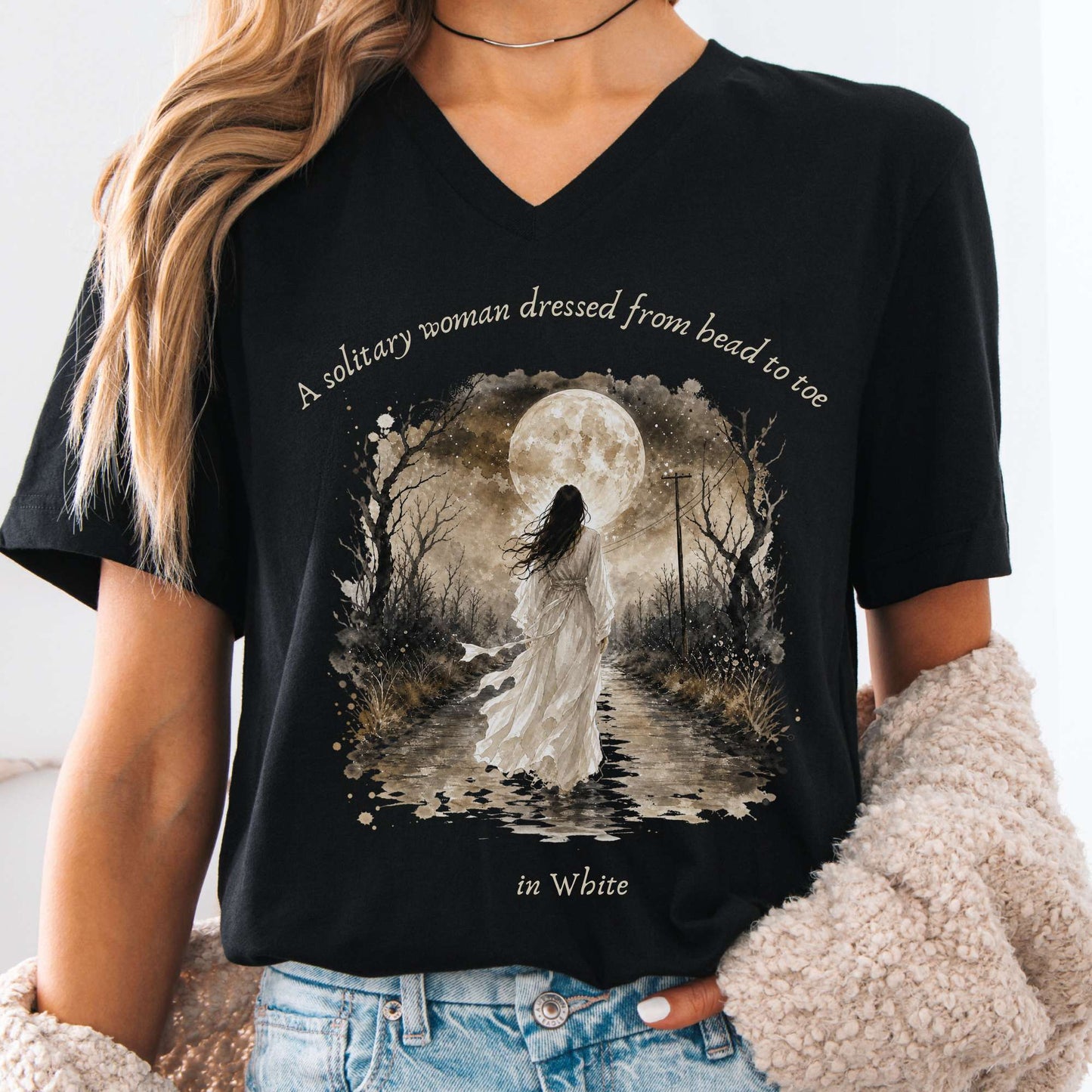 The Woman In White Wilkie Collins Literary V-Neck
