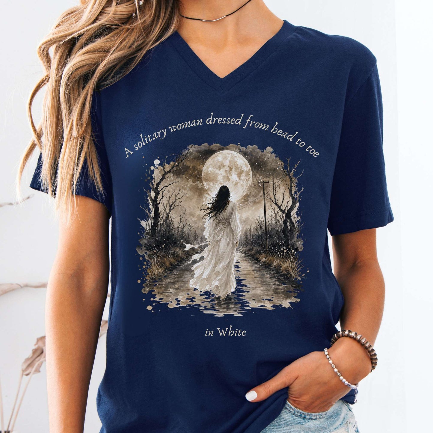The Woman In White Wilkie Collins Literary V-Neck