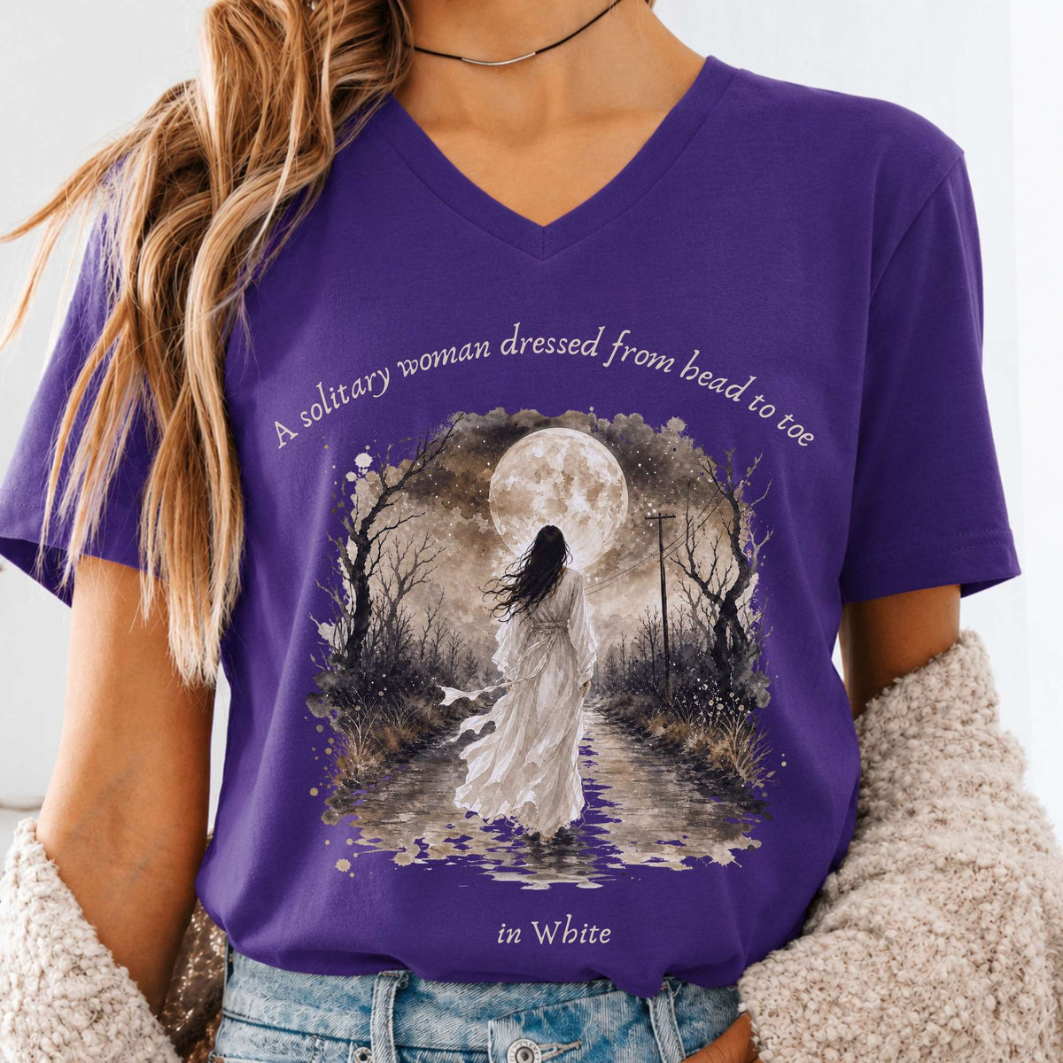 The Woman In White Wilkie Collins Literary V-Neck