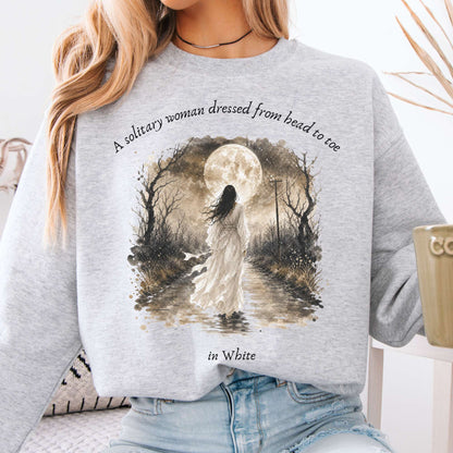 The Woman In White Wilkie Collins Literary Crewneck Sweatshirt