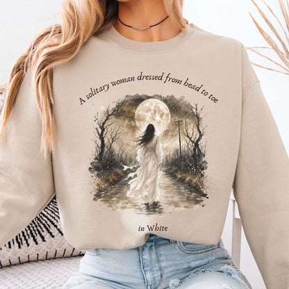 The Woman In White Wilkie Collins Literary Crewneck Sweatshirt