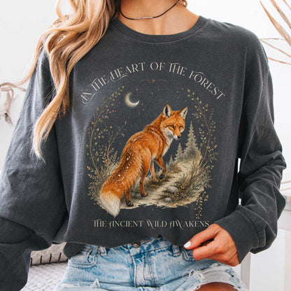 Long-sleeve Pepper / S In the Heart of the Forest The Ancient Wild Awakens Fox Long Sleeve The Mystic Eden