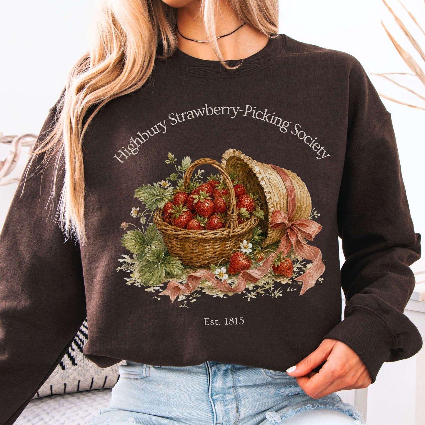Highbury Strawberry-Picking Society Jane Austen Emma Literary Crewneck Sweatshirt