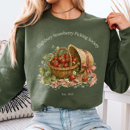 Highbury Strawberry-Picking Society Jane Austen Emma Literary Crewneck Sweatshirt