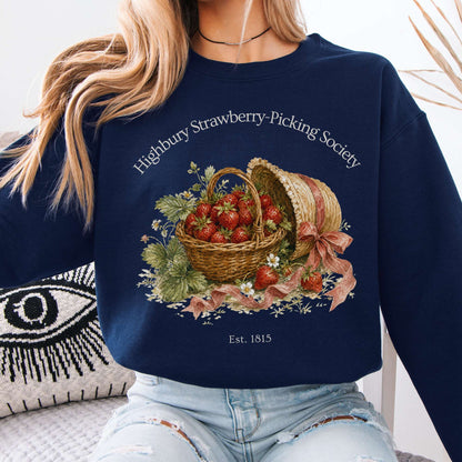 Highbury Strawberry-Picking Society Jane Austen Emma Literary Crewneck Sweatshirt