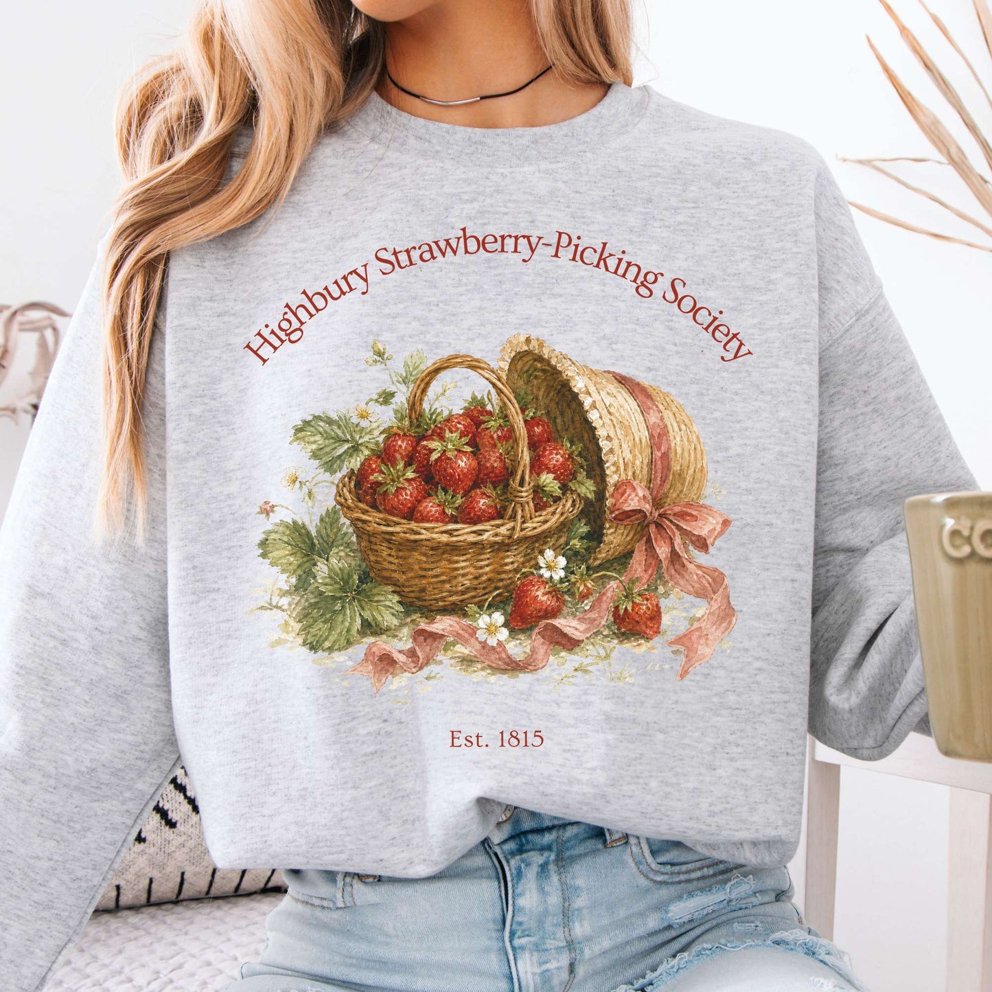 Highbury Strawberry-Picking Society Jane Austen Emma Literary Crewneck Sweatshirt