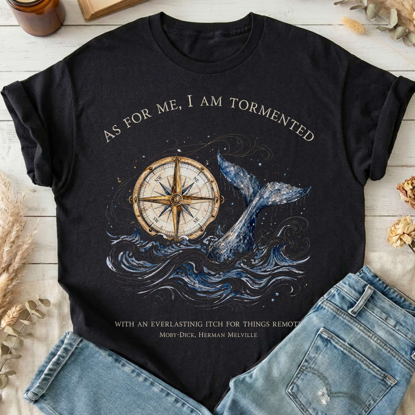 As for Me, I Am Tormented Moby-Dick Melville Literary T-Shirt