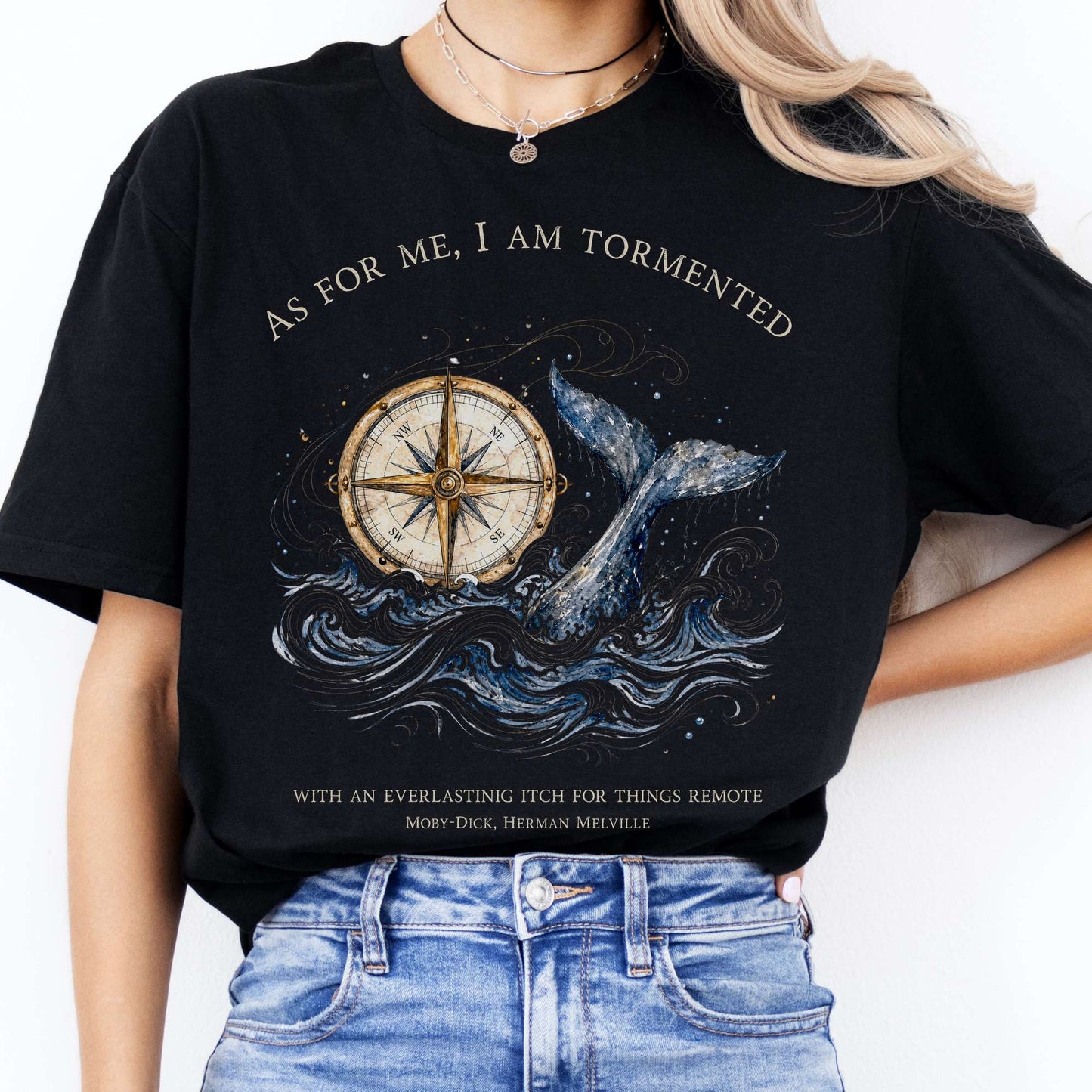As for Me, I Am Tormented Moby-Dick Melville Literary T-Shirt