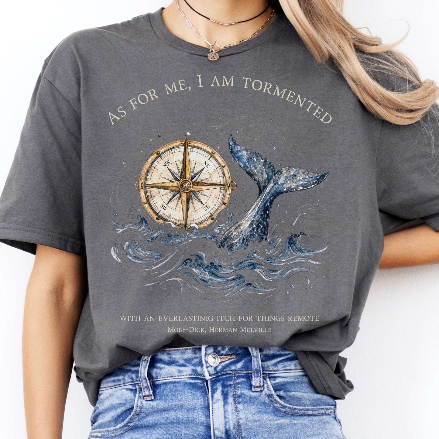 As for Me, I Am Tormented Moby-Dick Melville Literary T-Shirt