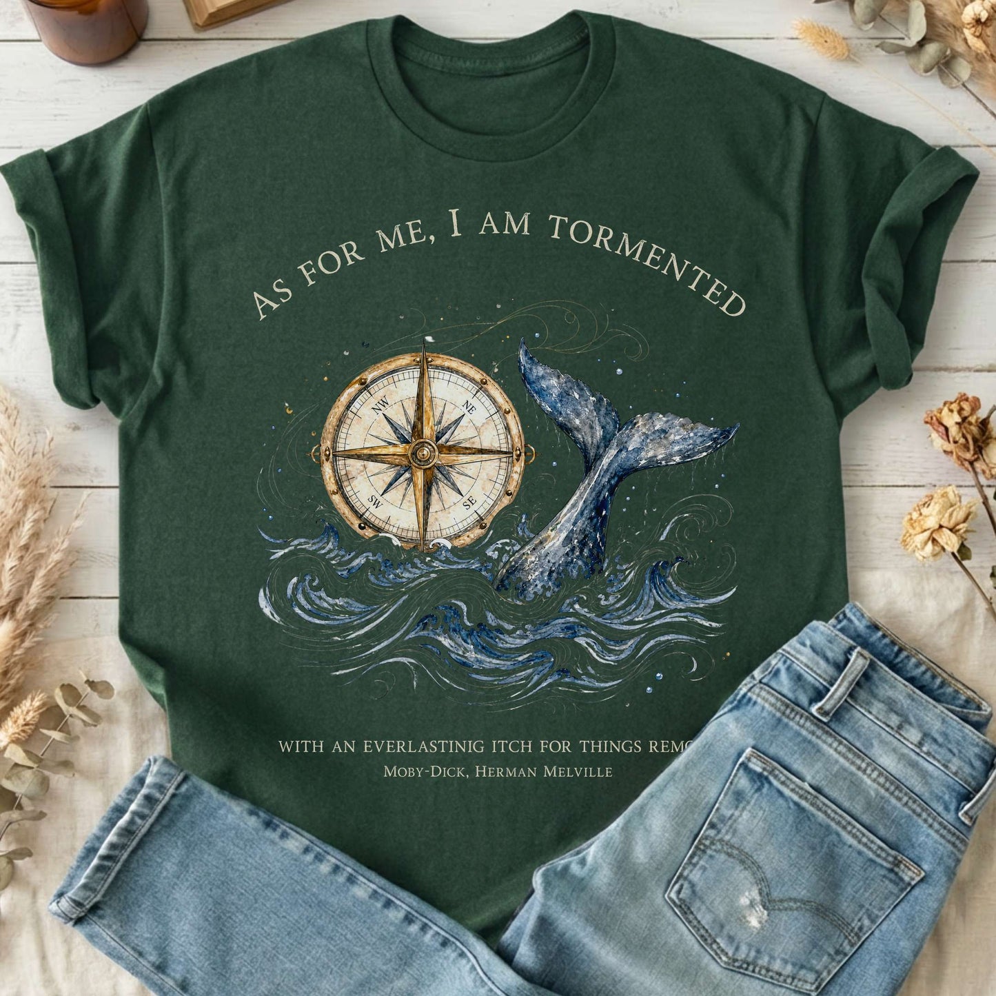 As for Me, I Am Tormented Moby-Dick Melville Literary T-Shirt
