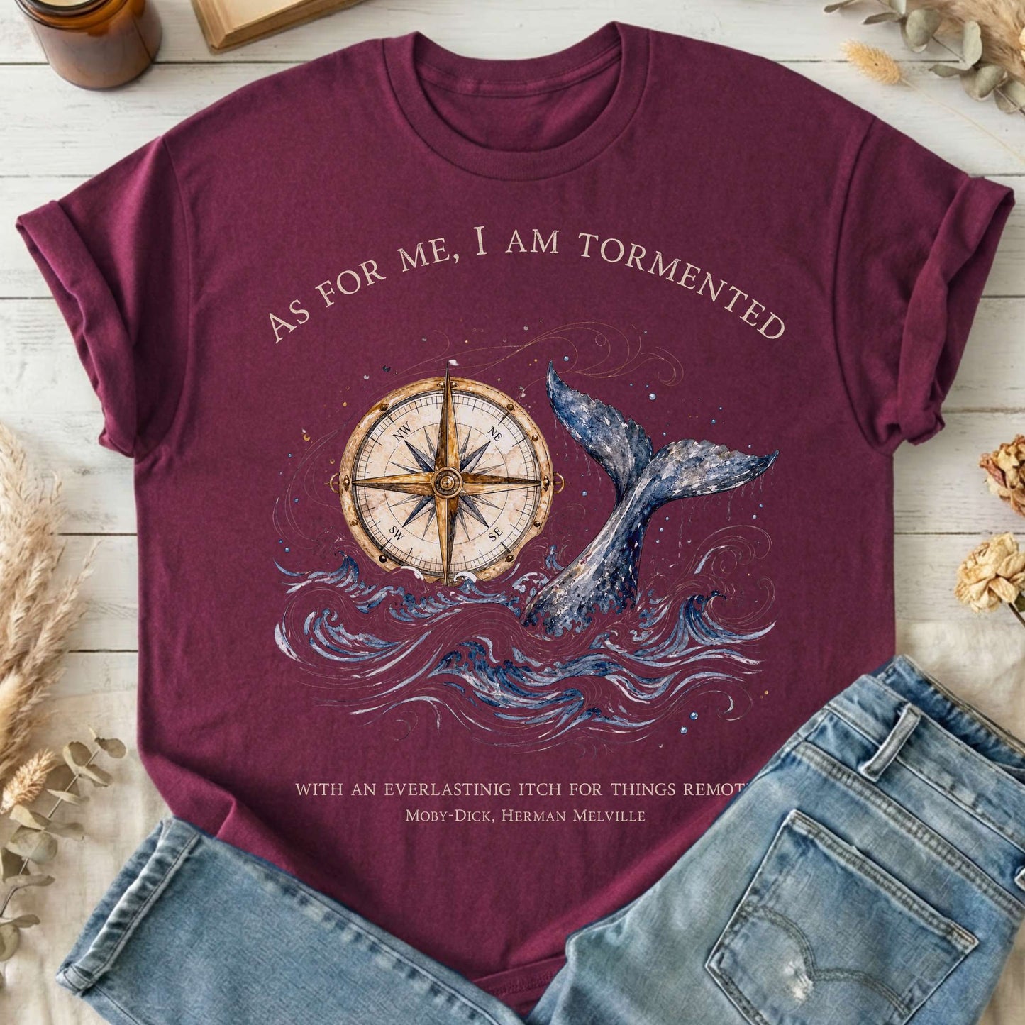 As for Me, I Am Tormented Moby-Dick Melville Literary T-Shirt