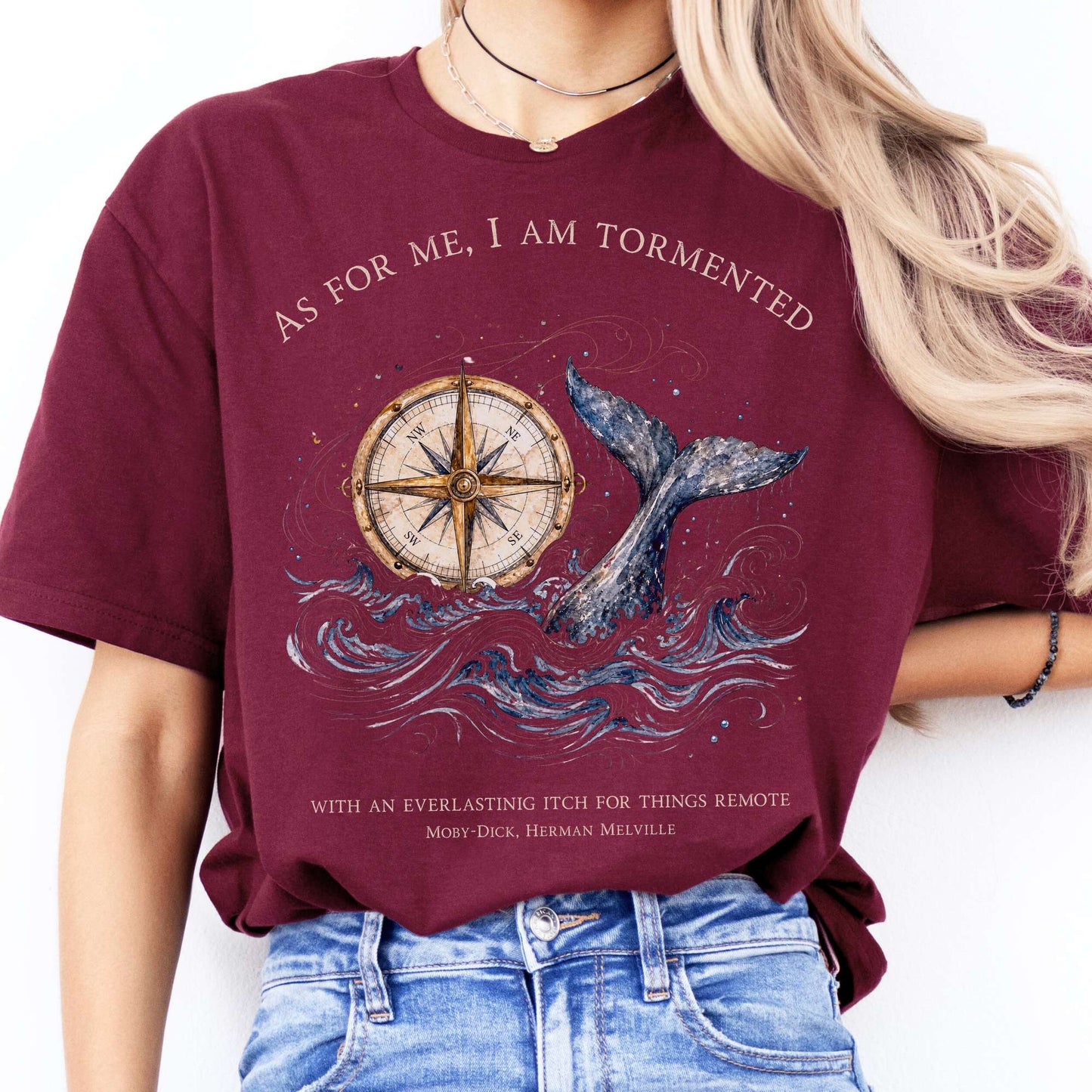 As for Me, I Am Tormented Moby-Dick Melville Literary T-Shirt