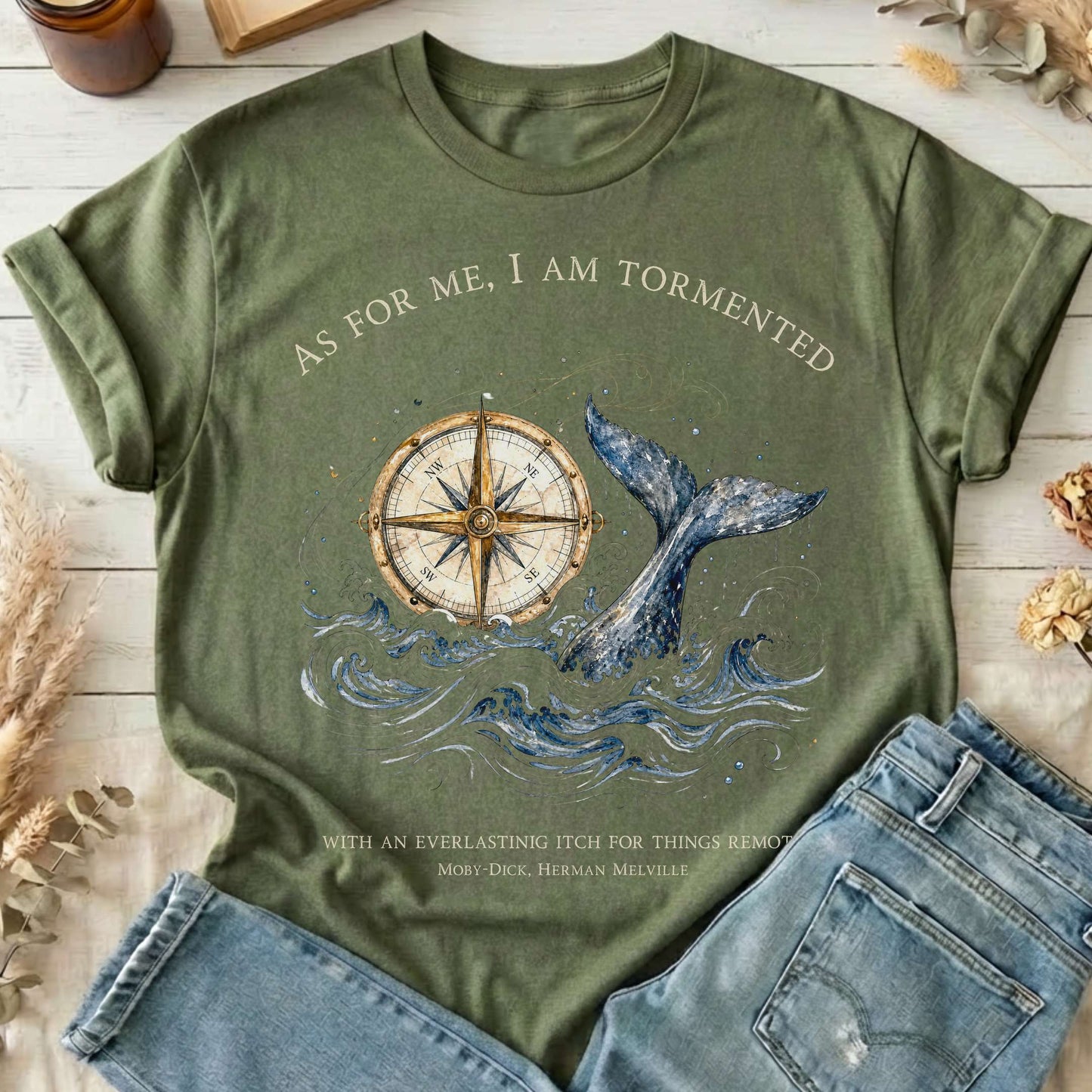 As for Me, I Am Tormented Moby-Dick Melville Literary T-Shirt